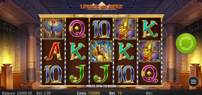Legacy of Dead slot demo
